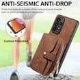 thumbnail image 3 of SaniMore for Samsung Galaxy A15 Case,Wear-resistant PU Leather Skin + Zipper Purse Card Slots Removeable Crossbody Lanyard Stand Shell Shockproof Anti-scratch Drop-resistant, PinkBrown, 3 of 11