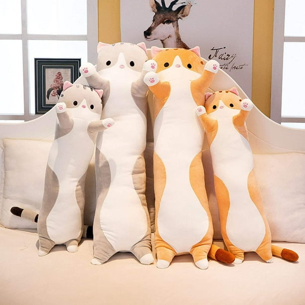 Long Cat Plush Toy Pillow for Kids Adults, Cute Cat Plush Pillow Cushion,  Skin-Friendly Elastic Long Cat Plush Doll, Soft Stuffed Animal Cat Toy
