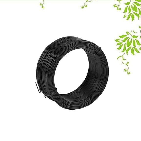 OUNONA Black PVC Coated Binding Wire for Animal Cages and Enclosures, Wire for Secure Fencing, 1 Set