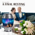thumbnail image 4 of JAGASY Northern Lights Small Cremation Urn for Ashes Adult Male, Blue Urns for Human Ashes, Starry Sky Decorative Urns for Daughter, Mountain Memorial Keepsake Urn for Son, (3 Inch), 4 of 7