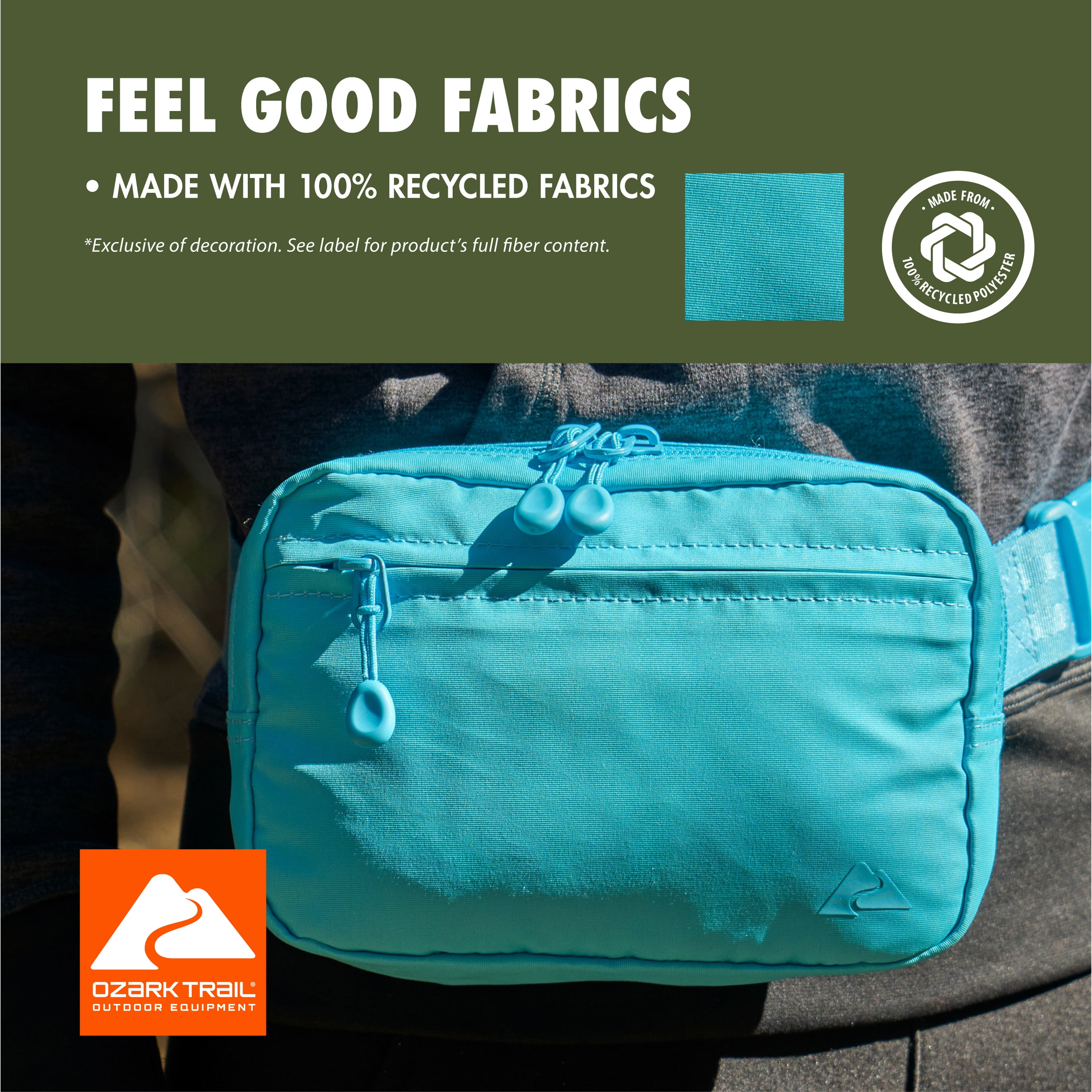 Ozark Trail Denver Fanny pack Aqua, Adult Teen, on Waist