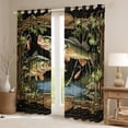 thumbnail image 2 of Manfei Bass Fish Curtains and Drapes,Green Brown Black Out Curtains,Fishing Hunting Curtains Pack of 2 (52x63 Each),Teenagers Bedroom Decor, 2 of 6