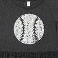 thumbnail image 4 of Inktastic Distressed Baseball in White Girls Toddler Dress, 4 of 5