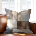 thumbnail image 2 of Gradient Art Throw Pillow Cover Grey Beige Blue Abstract Vintage Painting Retro Cotton Linen Cushion Cover Throw Pillow Case with Invisible Zipper for Couch Sofa Bed Chair Car 16x16 Inch, 2 of 14