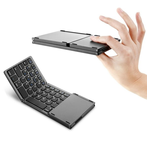 Foldable BT Keyboard Portable Wireless Keyboard with Built-in Rechargeable Battery
