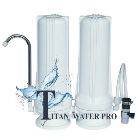 Water Filter Dual Countertop System for Chlorine,Sediment, Fluoride & (Best Countertop Fluoride Water Filter)
