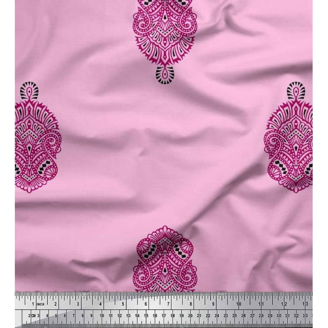 Soimoi Tissu Poly Georgette Motif Cachemire Imprimé 1 Yard 52 Pouces de Large