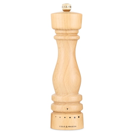Cole & Mason London Natural Beech Grind Select Pepper Mill 8"