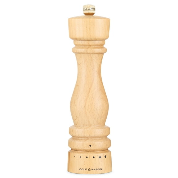 Cole & Mason London Natural Beech Grind Select Pepper Mill 8"