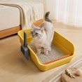 thumbnail image 5 of Large Cat Litter Box, Top Entry Cat Litter Box, Cat Litter Pan with Cat Scooper, Senior Cat Litter Boxes, Detachable Easy Clean, Cat Necessities 19.29x13.78x5.12 Inch (Yellow), 5 of 6