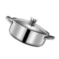 thumbnail image 3 of MasteelfCA 1pc Practical Induction Cooker Pot Household Hot Pot Kitchenware (Silver), 3 of 8
