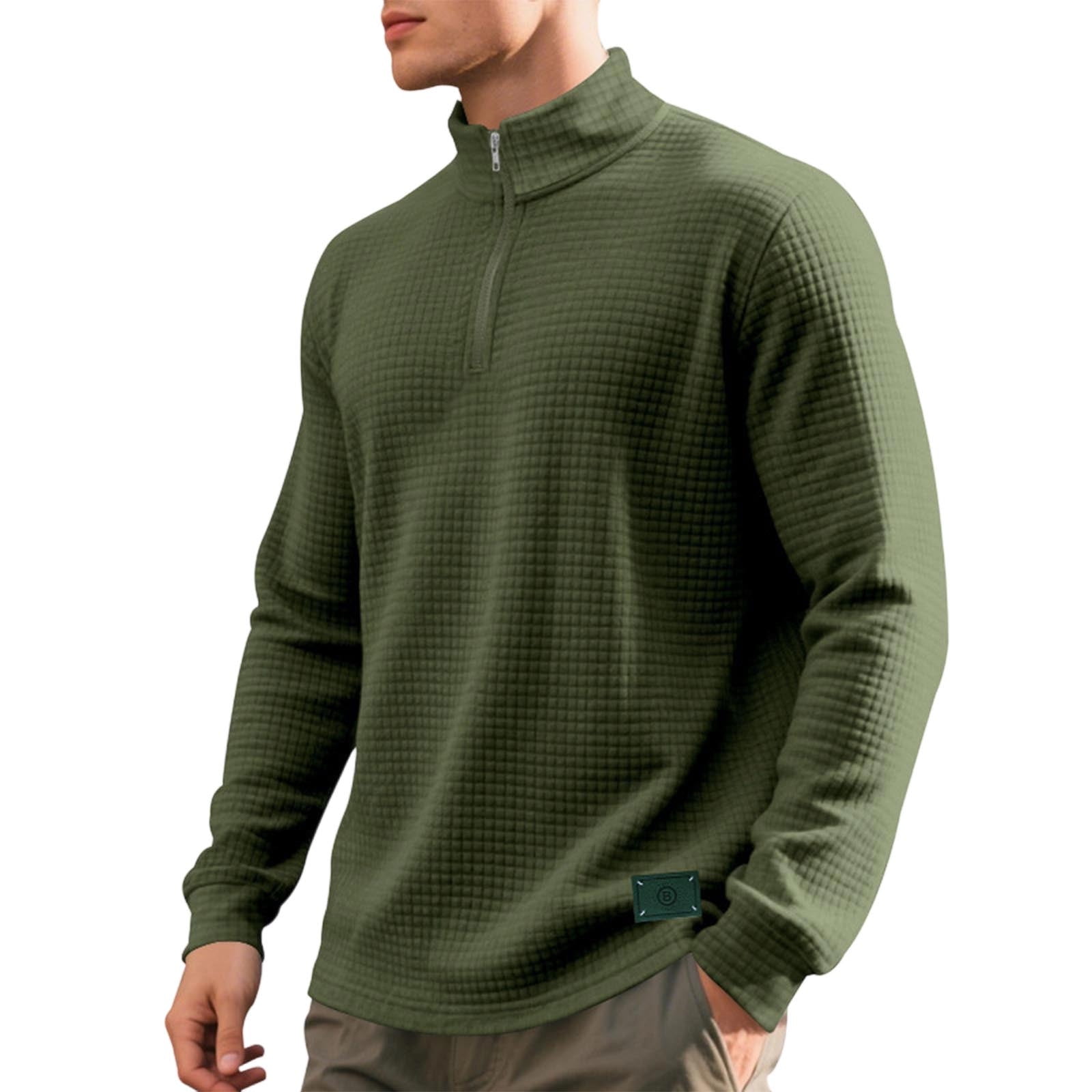 Long Sleeve Sweatshirts for Men Casual Half Zip Pullover Mock Neck