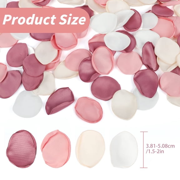 200 Pcs Burgundy Artificial Rose Petals, Dark Red Silk Flower Petals for Romantic Night Surprise