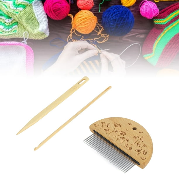 Tejido Telares Peine Telares De Madera Profesionales Peine Aguja De Ojo Grande 4 Mm Ganchet Ganchet Juego Para Principiantes De Tejido A Expertos