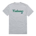 thumbnail image 1 of W Republic 554-198-HGY-01 Men Tulane Green Wave Script T-Shirt, Heather Grey - Small, 1 of 1