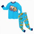 thumbnail image 6 of HCNTES Toddler Baby Boys Pajamas Sleepwear Outfit Set Kids Fall Winter Clothes Long Sleeve Cute Soft Shirts and Pants Casual Dailywear Outfits Set(A01-Sky Blue,7-8 Years), 6 of 6