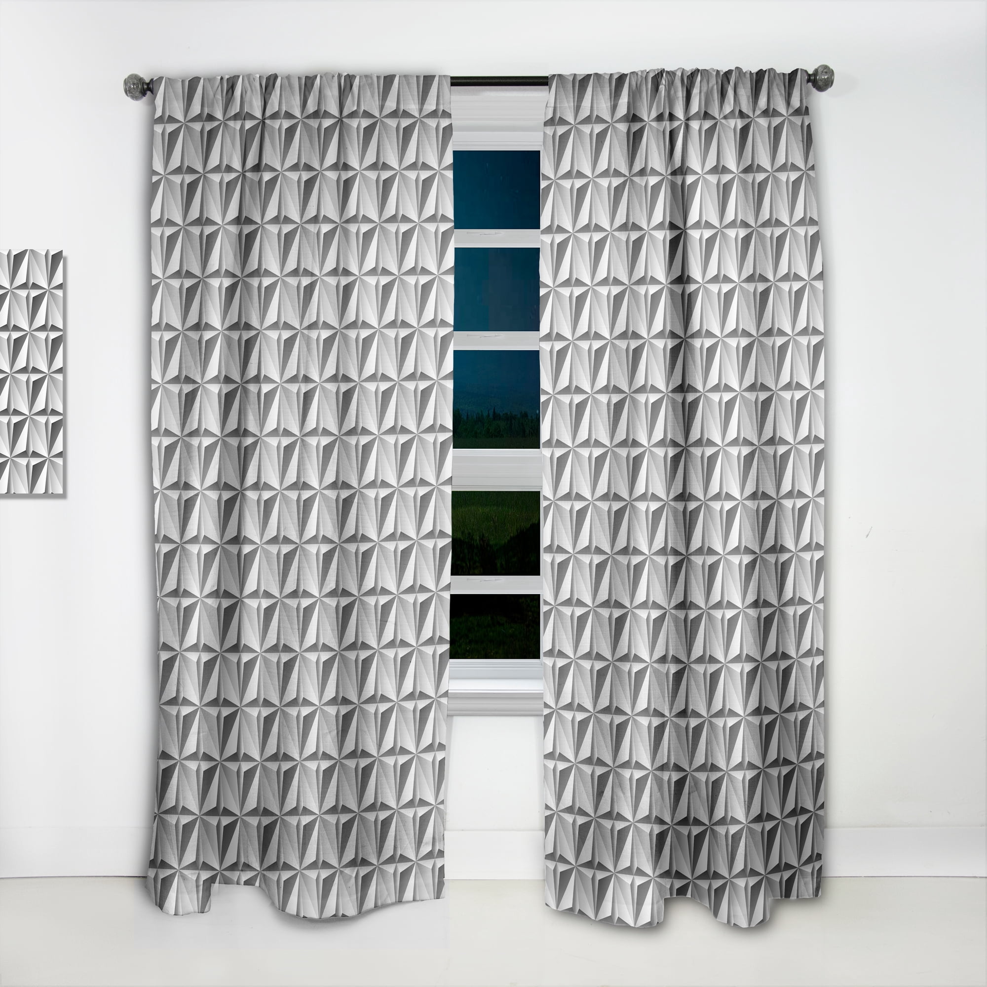 Designart 'Pattern Engraved' Modern & Contemporary Curtain Panel