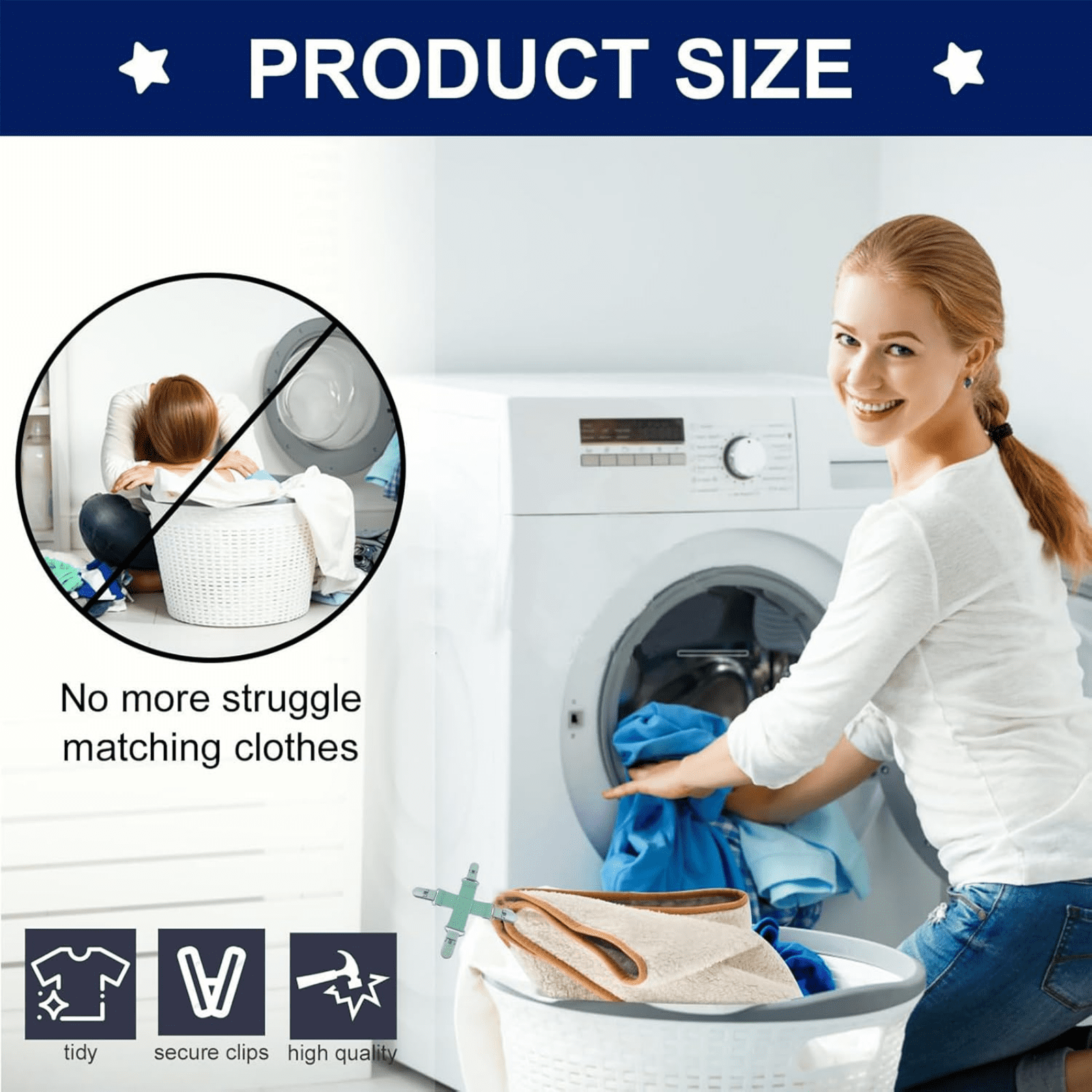 4Pcs Bed Sheet Detangler,Duvet Covers Detangler With Clip for Removaling Laundry Tangles,Keep Bed Sheets/Blankets from Tangling & Twisting for Washer,Dryer & Laundry(5.2x5.2")(Grey*4)