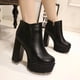 thumbnail image 1 of Botas cortas para mujer Tacón superalto grueso más botas de cuero cálidas de terciopelo Botas bajas sexy Wmkox8yii hfjk609, 1 of 9
