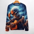 thumbnail image 2 of Guitar Skeleton Rock Womens Sweater 2024 Crew Neck Long Sleeve Knitted Casual Loose Pullover Top, 2 of 6