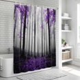 thumbnail image 6 of Purple Forest Shower Curtain, Waterproof Shower Curtains for Bathroom, Vintage Foggy Woods Tree Mysterious Washable Fabric Bathtub Curtain Set Bath Decor with 12 Hooks Long 72"x84", 6 of 8