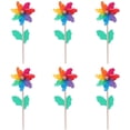 thumbnail image 1 of Molino de viento de plástico, 10 Uds., estaca de jardín, mango de madera, jardín, césped, fiesta, guardería, decoración al aire libre, accesorios de fotografía, 1 of 8