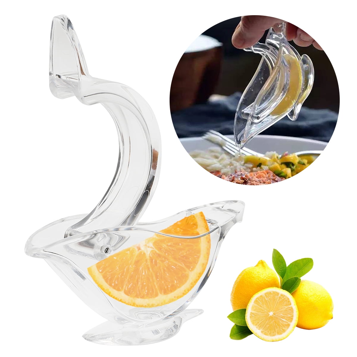 Manual Lemon Juicer, Acrylic Manual Lemon Slice Squeezer, Portable Transparent Fruit Juicer for Orange Lemon Lime Pomegranate