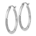 thumbnail image 5 of Primal Silver Sterling Silver Rhodium-plated 2mm Satin and Diamond-cut Hoop Earrings, 5 of 5