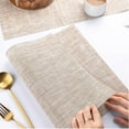 thumbnail image 7 of Astarin Placemats, Woven Crossweave Placemat for Dining Table, PVC, Vinyl Kitchen Mat, Set of 6, 12 x 18 Inches, Beige, 7 of 7
