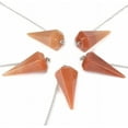 thumbnail image 2 of Angelstones Natural Dark Orange Aventurine Gemstone Rock Crystal Hexagonal Pointed Reiki Chakra Pendant Pendulum, 2 of 2