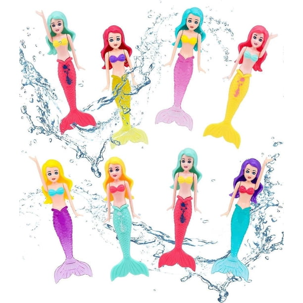 Pool Diving Toy Set 8 Diving Mermaids Diving Torpedoes Swimming Underwater Pool Training Toys Diving Games Training Children's Gifts (8PCS Mermaid)