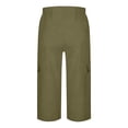 thumbnail image 4 of Lumtrix Cargo Capris For Women With Pockets Summer Casual Loose Capri Pants Plus Size High Waisted Work Button Down Cropped Pant Army Green 2XL, 4 of 7