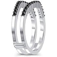 thumbnail image 2 of Divine Creation 1.60 Ct Round Cut Black Diamond Engagement Christmas Thanksgiving Enhancer Wrap Guard Ring 14K White Gold Plated 925 Sterling Silver For Women's -6, 2 of 3