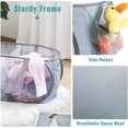 thumbnail image 4 of Luxspire Pop up Laundry Hamper, 70L Foldable Laundry Basket, 2 Compartments Mesh Laundry Basket with Side Pocket, Mesh Hamper, Portable Laundry Basket for Bathroom Dorm Travel, Grey, 4 of 7