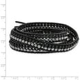 thumbnail image 2 of Fashion Black Agate And Hematite Bead Leather Multi-Wrap Bracelet Made In Thailand bf1624, 2 of 5