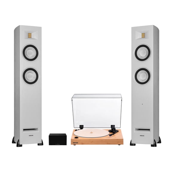 Fluance RT85 Vinyl Turntable Record Player, Ortofon 2M Blue Cartridge, Ri91 Powered Floorstanding Speakers, PA10 Preamp