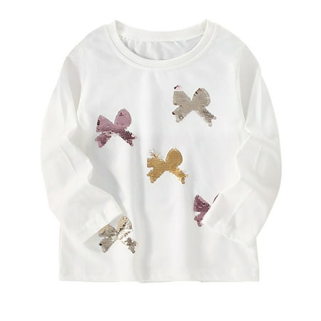 

Yzengfg Toddler Girls Cartoon Butterfly Printing Causal Round Neck T Shirt Sweatshirt Long Sleeved Tops Children s Clothing Girls Tops Tees & Shirts 1-2 Years