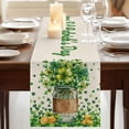 thumbnail image 3 of Table Runners 108 Inches Long Dress Scarves, St. Patrick's Day Farmhouse Coffee/Dining/Kitchen Table Runner for Living Room, Farmhouse Green Lucky Clovers Coin 13x108 Inch, 3 of 9