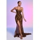 thumbnail image 1 of Vestido largo de malla de leopardo Dress Nava con hombros descubiertos para mujer, 1 of 6