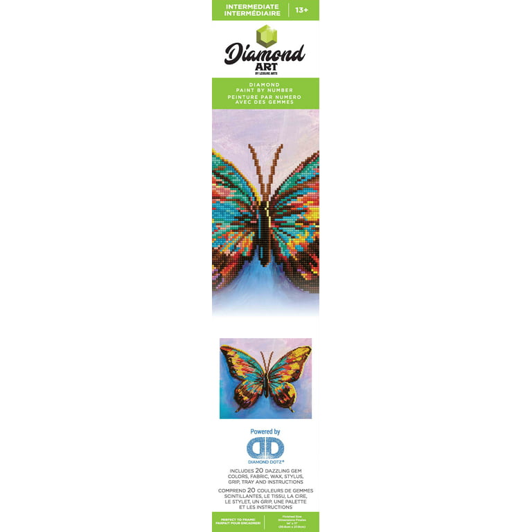 DIAMOND ART BY LEISURE ARTS Watercolor Butterfly, 14x11, Intermediate  Diamond Painting Kits for Adults, Diamond Art for Adults, Diamond Art Kit,  Diamond Art Painting 