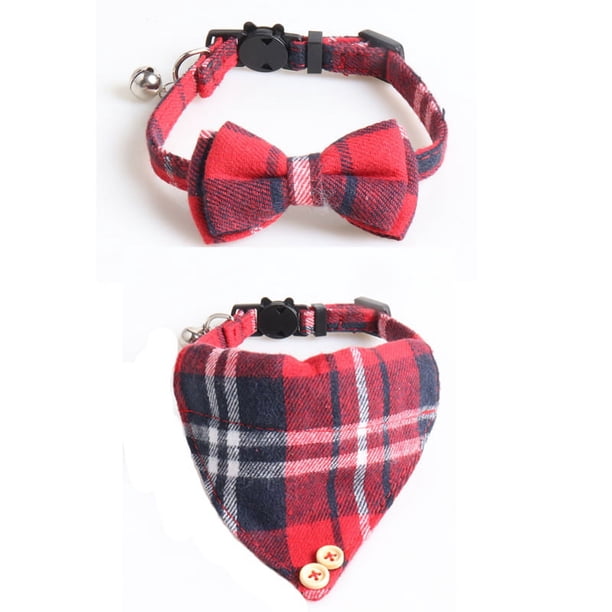 Zhuge Collar para gatos con hebilla ajustable, de seguridad, suave, para perros pequeños o gatos (2 unidades, rojo)
