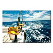 Elephant Stock Ocean Fishing Reels Wall Art - Horizontal Canvas Wall Art - Living Room Wall Decor - Hobbies And Lifestyle Canvas - Beige And Gray Decor - 39" x 26"