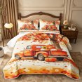 thumbnail image 2 of Erosebridal Happy Fall Twin Quilt Set 2 Pieces,Harvest Scene Twin Coverlet Set,White Red Orange,1 Bedspread and 1 Pillowcase, 2 of 7