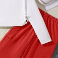 thumbnail image 6 of Karoyedx Toddler Girl Summer Clothes Tween Girls Clothes 2 Piece Outfit Long Sleeve Top + Wide Leg Pants Fall Winter Clothing Set Red Size,11-12 Years, 6 of 9