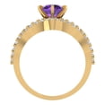 thumbnail image 4 of Clara Pucci 14K Yellow Gold 1.57 Natural Amethyst Engraveable Engagement Ring + Wedding Band Set, 4 of 7