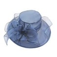 thumbnail image 4 of WKSCLPAI Women's Flower Net Yarn Sun Hat,Wedding Cocktail Tea Party Derby Hats,Beach Garden Sunscreen Sun Hat,Female Organza Top Hat,Various Colors Available, 4 of 4