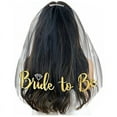 thumbnail image 1 of Nvzi Velo de novia, velo de despedida de soltera para novias, velo de novia, velo de boda, velo corto blanco con peine para boda, compromiso, negro A, 1 of 2