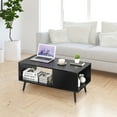 thumbnail image 2 of HomGarden Wood Coffee Table, Modern Console Sofa Side Table Cocktail Table Black, 2 of 10