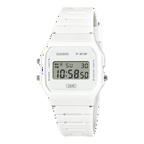 Casio Digital Lcd Classic Wristwatch 7-Yr Battery Bio-Based Resin Band F91 White