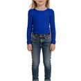 thumbnail image 6 of LIJCC Ribbed Round Neck Top, Children's Girl's T-Shirt, Slim Fit Casual Basic Top Long Sleeved Shirt Pullover(Blue,7-8 Years), 6 of 7